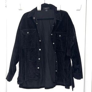 Black Velvet Shirt Jacket